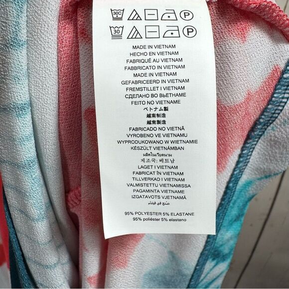 Michael Kors Tie Dyed V Neck Coastal Maxi Sundress Sleeveless Spaghetti Strap - Picture 9 of 15